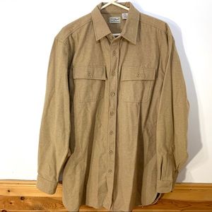 L.L Bean Beige Button Up Longsleeve Mens L TALL